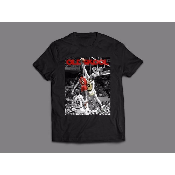 OLDSKOOL DR J DUNKING ON BIRD QUALITY SHIRT - Picture 1 of 1
